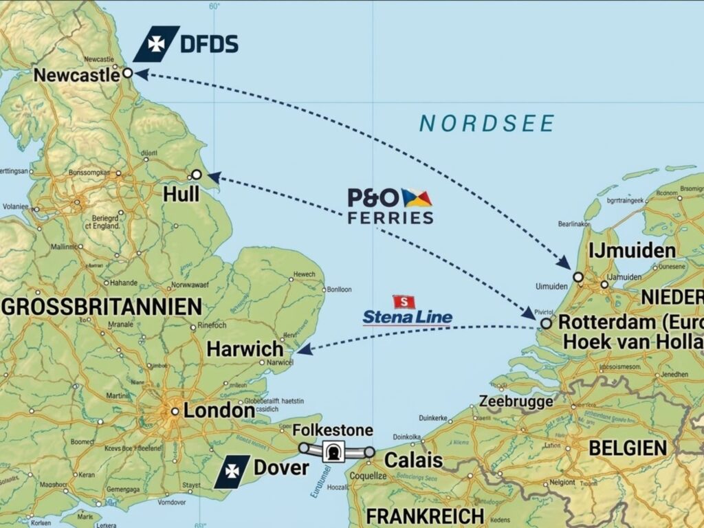 Fähre nach England Karte